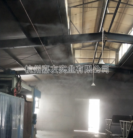 天馬襯布車(chē)間高壓微霧加濕解決方案1